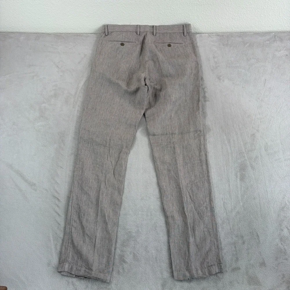 Banana Republic Aiden Fit Trouser Pants in Brown Men 34x36 Linen Blend